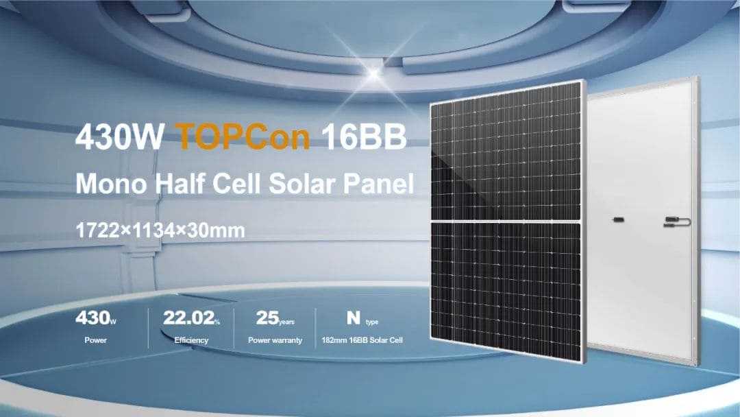 430W TOPCon solar panel